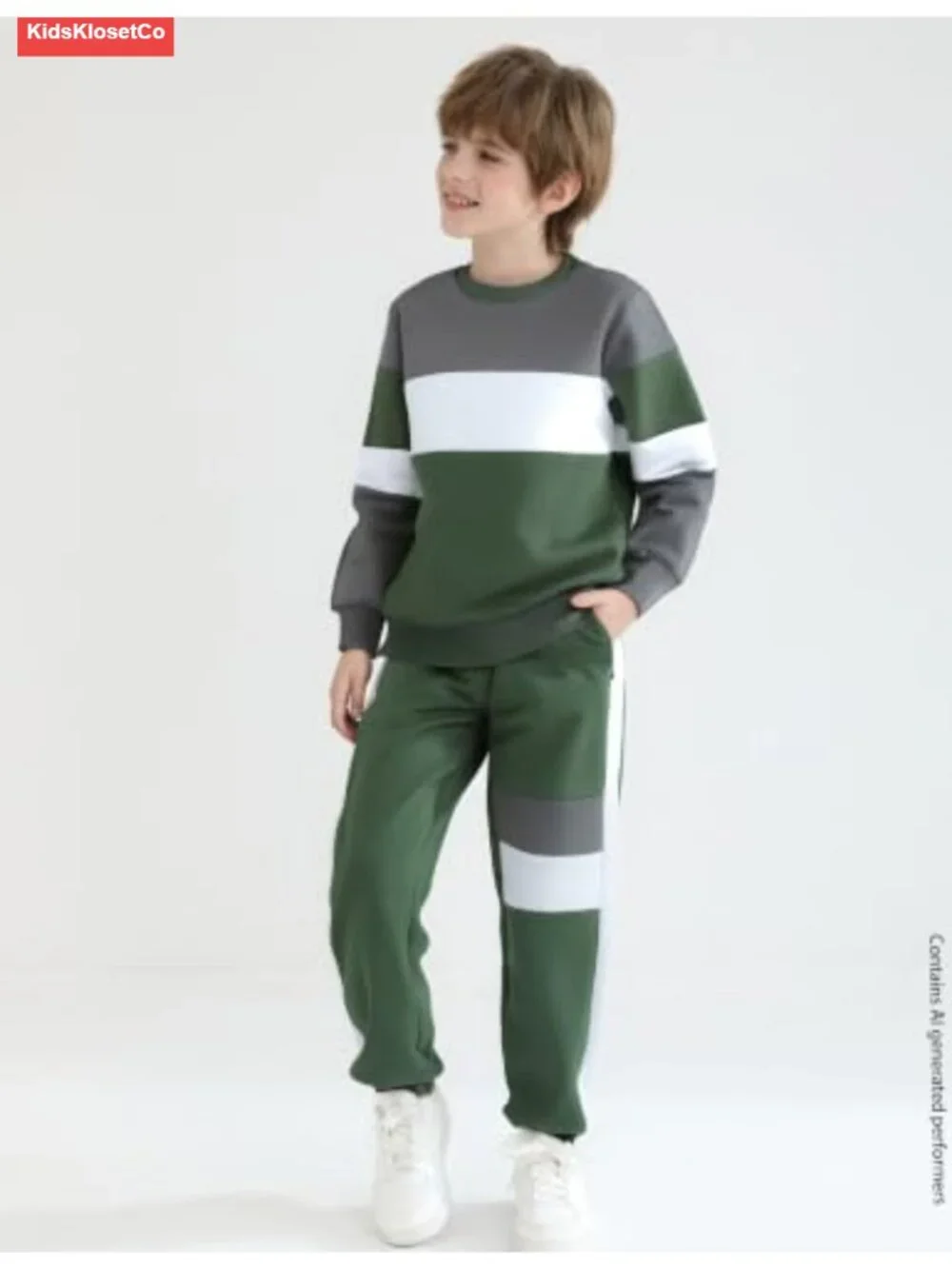 Boys Cotton Blend Sweatsuit Set Long Sleeve Hoodie with Pants Fall Winter Outfit